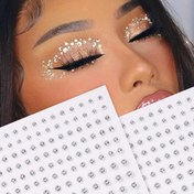 Resim STARTTOOS 2'li Paket 3D Taşlı Sentetik Göz ve Yüz Dekoratif Çıkartmaları - Müzik Festivali Y2K Makyaj Parti Aksesuarları 