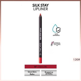 Resim Note Silk Stay Lipliner Suya Dayanıklı İpeksi Dudak Kalemi 07 Cherry Silk 