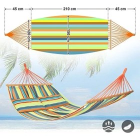Resim Esranın Dünyası Songmıcs Hamak, Dış Mekan, Çok Kişilik, Çubuk Hamak, Taşınabilir ve Nefes Alır, 210 x 150 Cm, Tüv Rheinland, 300 kg Statik Yük Kapasitesi, Dış Mekan Bahçe GDC22Q Için 