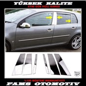 Resim Vw Golf 5 Hb Krom Kapı Direk Seti 6 Prç P.Çelik 2003-2009 Arası 