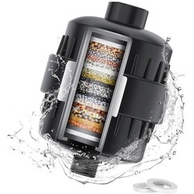 Resim Xuweiwei Siyah 20 Aşamalı Duş Filtresi Klor Ve Florür Arındırıcı Sağlıklı Işık Bej Saç 