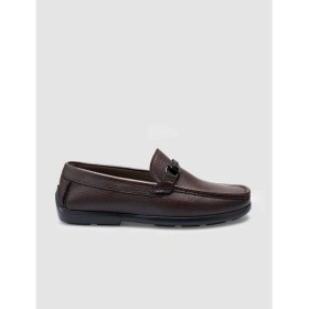 Resim Cabani %100 Hakiki Deri Kahverengi Toka Detaylı Erkek Loafer 