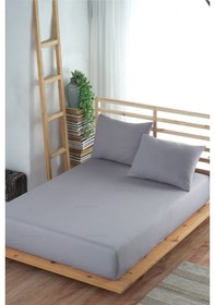 Resim Formeya Adelya Gri Lastikli Çarşaf Takımı (Yastık Kılıflı) Tek Kişilik 100 x 200 