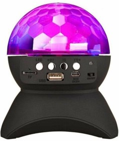 Resim Modaba Disko Topu Led Işıklı Şarjlı Bluetooth Hoparlör Disco Speaker Aux Fm Tf Card Siyah 