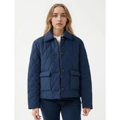 Resim Jimmy Key Düğme Detaylı Kapitone Desenli Cepli Kadın Puf Mont (5WW053696) 