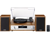 Resim Lenco MC-160WD Ahşap Bluetooth Fm Radyo Özellikli Stereo Hoparlörlü Hifi Pikap Kahverengi 
