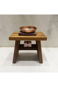 Resim Shark Anatolia Iroko Ahşap Banyo Taburesi Oturak L Boy (H=30.5 CM) 