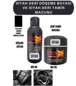 Resim Derby Siyah Oto Döşeme Boyası ve Siyah Deri Tamir Macunu 