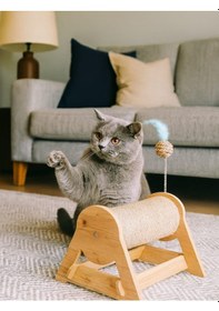 Resim Kedi Tırmalama Tahtası - Yatay & Dönebilen - Yaylı Top Eklenmiştir - 29cm 