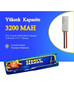 Resim TCL Sweeda 6000M Robot Süpürge 3200 mAh 14.4 V Batarya - Orjinal Uyumlu Uzun Ömürlü, Yüksek Performans Pil 