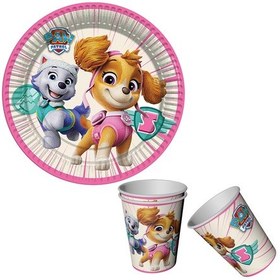 Resim Paw Patrol Skye Temalı Karton Tabak Bardak 8 Li 