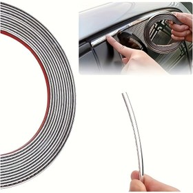 Resim 2D Düz, Tüm Araçlar İçin Uygun - Şık Gümüş Krom Cam Boyası Çizgileri, Dayanıklı Araç Aksesuarları, Gizlilik ve Stil için İdeal Doğum Günü veya Sevgililer Günü Hediyesi, Araç Geliştirme, Modern Araç Görünümü, Yansıtıcı Yüzey 