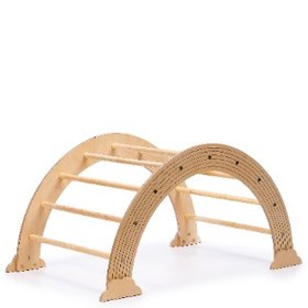 Resim Climbing Arch with/without Ramp in Natural Finish - With Ladder/Slide Ramp 