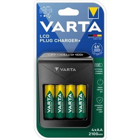 Resim VARTA LCD Plug Şarj Cihazı +4 adet 2100mAh AA Şarj Edilebilir Pil 