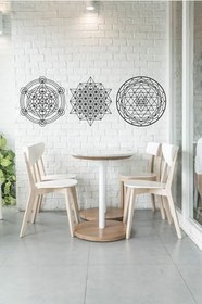 Resim Karakoç Eğitim Araçları Tetrahedron, Metatron Cube, Sri Yantra, Duvar Süsü Duvar Dekoru, Üçlü Tablo.metal Değildir. 