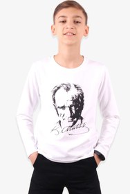 Resim durumod Uzun Kollu Atatürk Baskılı Çocuk Tişort Unısex 