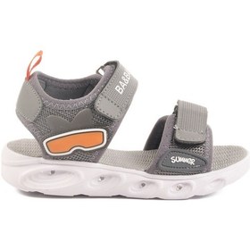 Resim Füme Cırtlı Işıklı Erkek Çocuk Spor Sandalet 018127 P Füme 