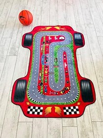 Resim Oyun Halısı Araba Desenli Makinede Yıkanabilir Çocuk Odası Halısı Dijital Baskı (150 x 230 cm) 