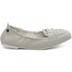 Resim 34362 Bej Hakiki Deri Kadın Loafer Ayakkabı Bej 