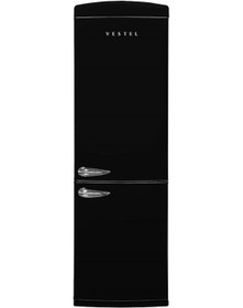 Resim Vestel Retro NFK37101 Siyah 331 LT No-Frost Kombi Tipi Buzdolabı 