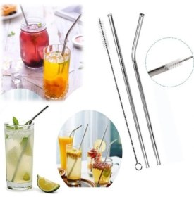 Resim Pro İthalat 5 Parça Metal Pipet - Paslanmaz Çevre Dostu Metal Pipet Fırça Seti 