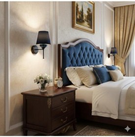 Resim Didim Siyah Metal Aplik Siyah Statik Boyalı Mavi Çini Cam Arkalı Siyah 