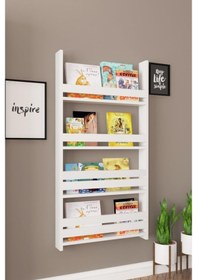 Resim Montessori Çocuk Odası Eğitici Kitaplık 4 Raflı 