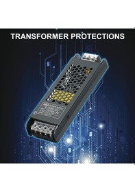 Resim Vkemall Led Işık Şeridi Drivesı - 12v 150w Dc Çıkışlı Alüminyum Kasa - Ac 190-240v Girişli, Isınma Koruma, Iç Mekan Kullanıma Uygun Transformator 