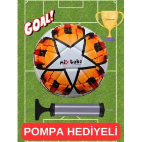 Resim ÖZ OFİS Özel Üretim Şampiyonlar Ligi 430GR Profesyonel Futbol Topu Pompa Hediyeli 