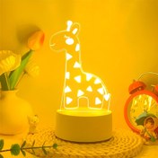 Resim 3D Akrilik Zürafa Gece Lambası, USB Güç Kaynaklı, Sevimli Çizgi Film Stili, Düğme Kontrolü, Sıcak Beyaz LED Işıklar, Oda Atmosferi için Masaüstü Dekoratif Lamba, Doğum Günü, Noel ve Çeşitli Tatil Hediyeleri için İdeal, Pil Gerektirmez 