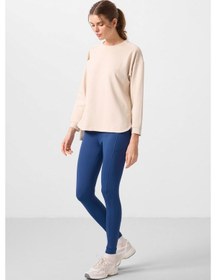 Resim Tommylıfe Bej Yumuşak Dokulu O Yaka Rahat Form Kadın Tunik Sweatshirt - 97305 
