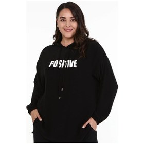 Resim Myline Kadın Baskılı Kapüşonlu Sweatshirt 