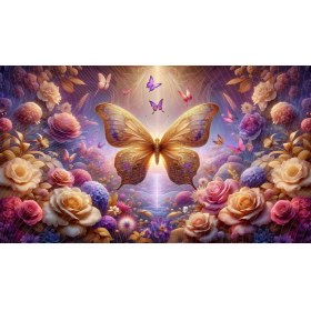 Resim Venspor Büyüleyici Kelebekler ve Çiçekler Temalı 200 x 150 cm Duvar Örtüsü Arkaplan Fon Canlı Renkler ve Sanatsal Tasarım 