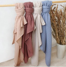 Resim Tinybabyconcept Soft Organik % 100 Pamuk Tek Kat Müslin Kundak Örtüsü Bebek Batteniyesi Mavi Renk 110x110 Cm 