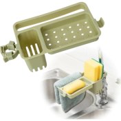 Resim River World Musluğa Takılan Sünger Havlu Askılı Sabun Hazneli Mutfak Banyo Lavabo Düzenleyici Organizer 
