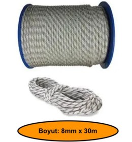 Resim NetBazaars 8 mm SENTETİK ISKOTA HALAT, DAĞCI İPİ, OUTDOOR KAMPİNG PİKNİK SALINCAK HALATI, 30 metre 