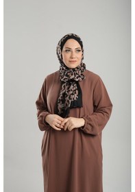Resim Giverny Gold Desenli Şal Kesik Elyaf Pamuksu Leopar Dijital Baskılı 202125 03 Gold 