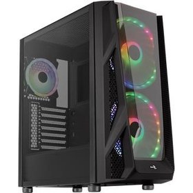 Resim Aerocool Nıghthawk Duo 3Xargb Fan Usb3.0 Pencerelı E-Atx Sıayah Kasa 
