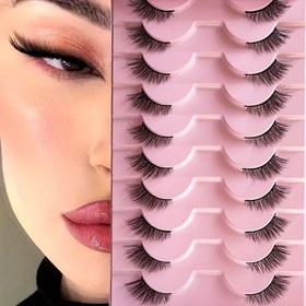 Resim 10 Çift Taklit Mink Kirpikleri - Doğal ve Dramatik Kabarık Yumuşak Kıvır Kirpikler, 6-12mm Uzunluk, Başlangıçlar İçin Kıvır ve Uzunluk Çeşitliliği, Cosplay, Cadılar Bayramı, Balolar, Düğünler İçin Yeniden Kullanılabilir Makyaj Uzantıları, Cadılar Bayramı Kirpikleri, Balolar Kirpik Uzantıları, Kabarık Kirpikler, Kıvır Kirpik Uzantıları 