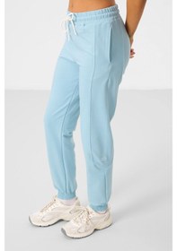 Resim Açık Mavi O Yaka Basic Oversize Kadın Eşofman Tunik Takım - 95347 Açık Mavi 