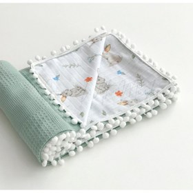 Resim grow with muslin %100 Pamuk Çok Amaçlı ÇİFT KATLI Müslin Battaniye (80x100) 