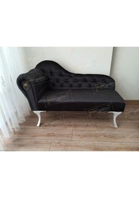 Resim Dekoratif Bihter Koltuk Josefin Puf 130 Cm Beyaz Ayak Siyah 