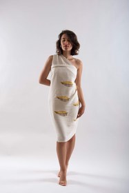 Resim Müslin Sarı Çam Desenli Peştemal - 90x180 