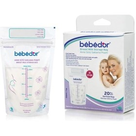 Resim Bebedor Kilitli Anne Sütü Saklama Poşeti 20 Li Çok Renkli 