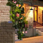 Resim Güneş Enerjili Ayarlanabilir Parlaklıkta Çift LED Dış Mekan Asma Lamba, Sıçrama Geçirmez Tasarım & Otomatik Açma/Kapama Sensörü - Karavan Kampı, Veranda, Bahçe, Avlu Kulübesi Aydınlatması için Dayanıklı Plastik Yapılı, Bahçe Dekorasyon Işıkları 
