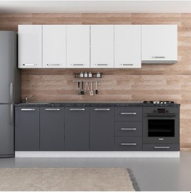 Resim Minar 265 Cm Mutfak Dolabı Beyaz Antrasit 265-A5 Beyaz 