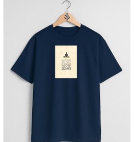 Resim Oversize Yoga & Pilates Mats Poster Göğüs Tasarımlı Unisex T-shirt Lacivert 