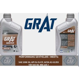 Resim Grat 20w50 Motor Yagı 1 Lt Apı Sl/cf (620501) 