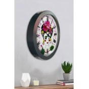 Resim Bahat Salon Ofis Duvar Saati Gri Metal Çerçeve 36 cm 