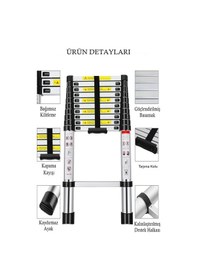Resim Alüminyum Katlanır Merdiven 3.8 Metre 13 Basamak 